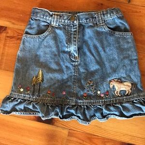 Super cute Gymboree horse jean skirt sz 8